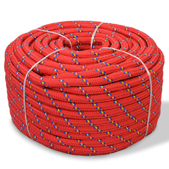 vidaXL Veneköysi Polypropeeni 12 mm 250 m Punainen
