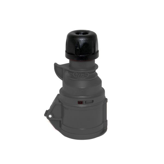 Garo S 432-7 S Jatkopistorasiat IP44, 5-napainen, 32A, lukituslaite 500 V, musta, 7 h