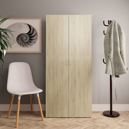 vidaXL Kenkäkaappi Sonoma-tammi 80x35,5x180 cm lastulevy