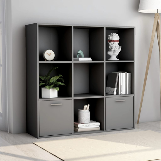 vidaXL Kirjahylly harmaa 98x30x98 cm lastulevy
