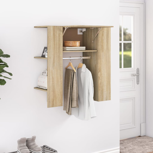 vidaXL Eteisen kaappi Sonoma-tammi 97,5x37x99 cm tekninen puu