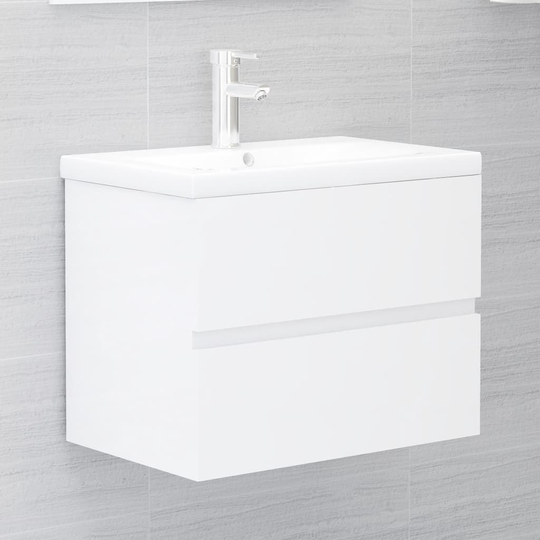 vidaXL Allaskaappi korkeakiilto valkoinen 60x38x45 cm lastulevy