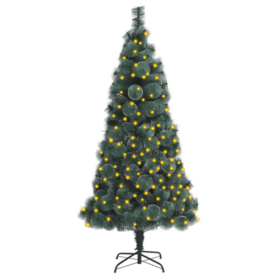vidaXL Tekojoulukuusi LED-valoilla ja jalustalla vihreä 150 cm PET