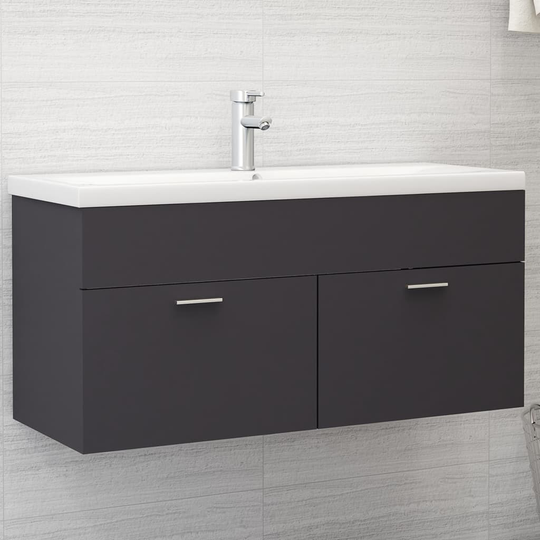 vidaXL Allaskaappi harmaa 100x38,5x46 cm lastulevy