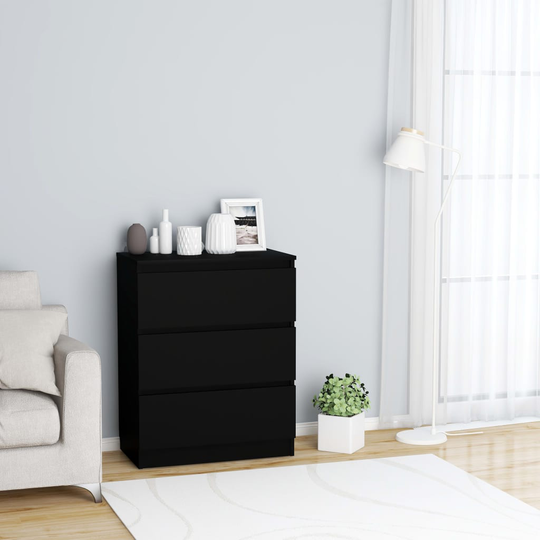 vidaXL Senkki musta 60x35x76 cm tekninen puu