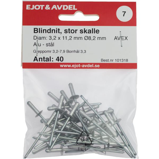Ejot 101318 Vetoniitit AVEX, suuri kanta 3,2 x 11,2 mm, 40 kpl