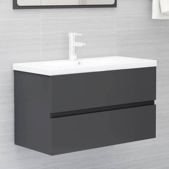 vidaXL Allaskaappi harmaa 80x38,5x45 cm lastulevy