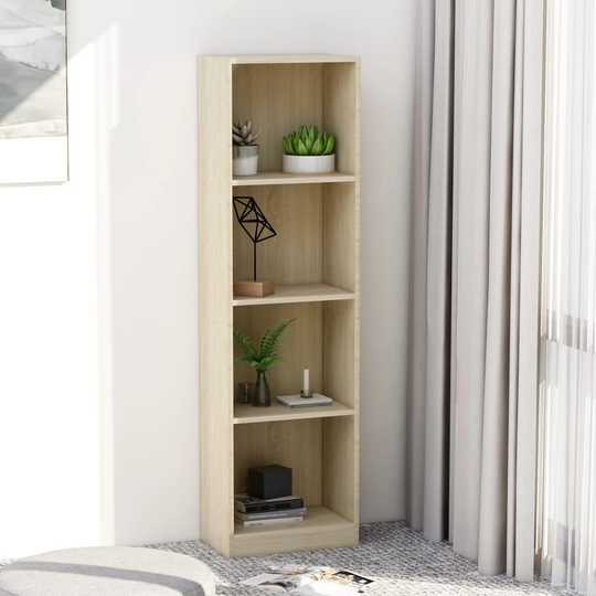 vidaXL 4-tasoinen kirjahylly Sonoma tammi 40x24x142 cm lastulevy