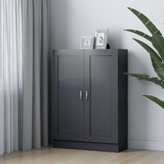 vidaXL Kirjahylly harmaa 82,5x30,5x115 cm lastulevy