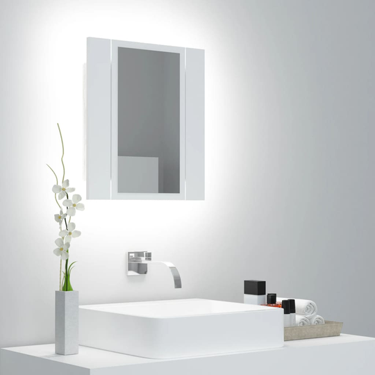vidaXL Kylpyhuoneen LED peilikaappi valkoinen 40x12x45 cm