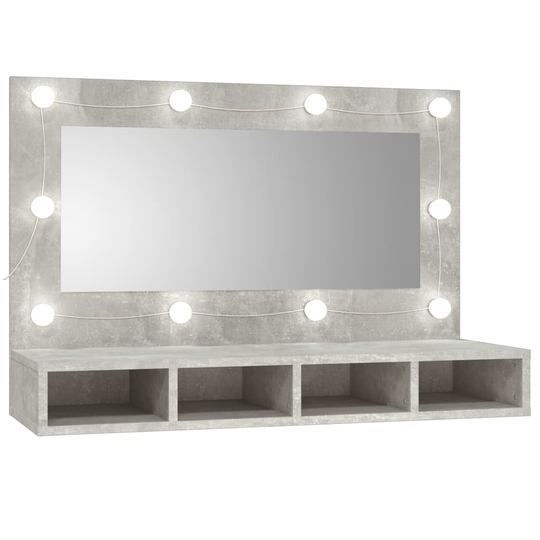 vidaXL Peilikaappi LED-valoilla betoninharmaa 90x31,5x62 cm