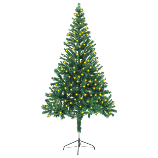 vidaXL Tekojoulukuusi LED-valoilla ja jalustalla 150 cm 380 oksaa