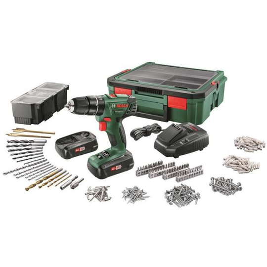 Bosch DIY PSR 1800 + SystemBox Porakone-ruuvinväännin sis. akun ja laturin