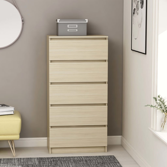 vidaXL Lipasto Sonoma-tammi 60x35x121 cm lastulevy