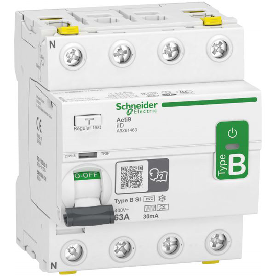 Schneider Electric Acti9 iID Vikavirtasuoja B-SI, 4-napainen 63A, 30mA