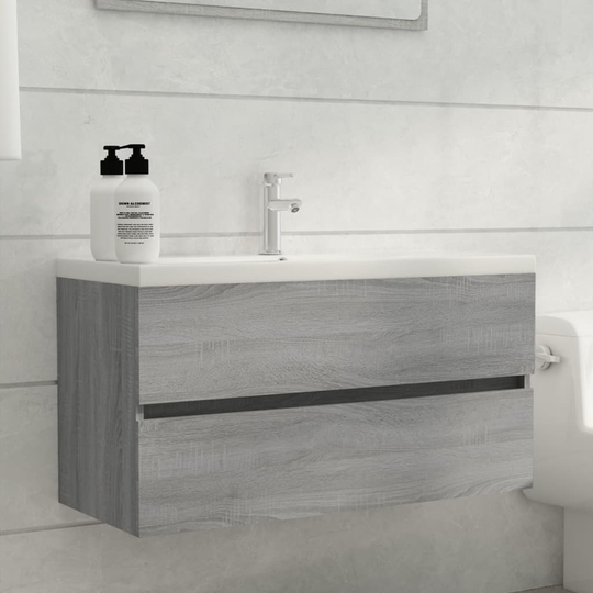 vidaXL Allaskaappi harmaa Sonoma 90x38,5x45 cm tekninen puu