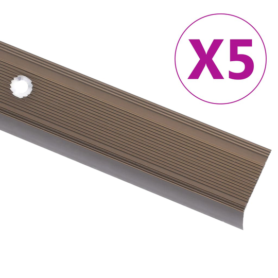 vidaXL Portaikon suojukset L-muotoiset 5 kpl alumiini 100 cm ruskea