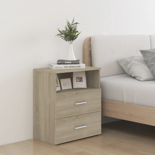 vidaXL Yöpöydät 2 kpl Sonoma-tammi 50x32x60 cm