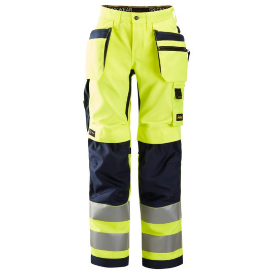 Snickers 6730 AllroundWork Työhousut huomioväri, keltainen/laivastonsininen 17