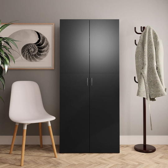 vidaXL Kenkäkaappi musta 80x35,5x180 cm lastulevy