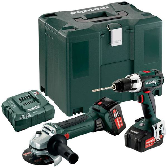 Metabo BS 18 LT + W 18 LTX 125 QUICK Työkalupaketti sis. 4,0 Ah:n akut ja laturin