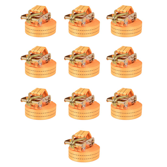 vidaXL Räikkä kuormaliinat 10 kpl 1 tonnia 6mx38mm Oranssi