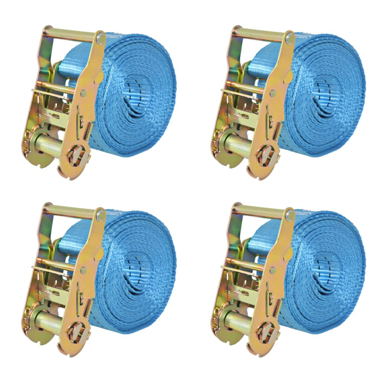 vidaXL Räikkä kuormaliinat 4 kpl 2 tonnia 6mx38mm Sininen