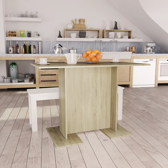 vidaXL Ruokapöytä Sonoma-tammi 110x60x75 cm lastulevy
