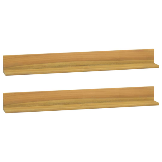 vidaXL Seinähyllyt 2 kpl 90x10x10 cm täysi tiikki