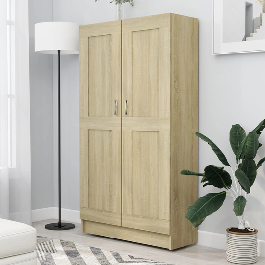 vidaXL Kirjahylly Sonoma-tammi 82,5x30,5x150 cm lastulevy