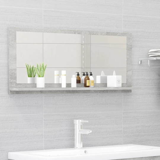 vidaXL Kylpyhuonepeili betoninharmaa 90x10,5x37 cm lastulevy