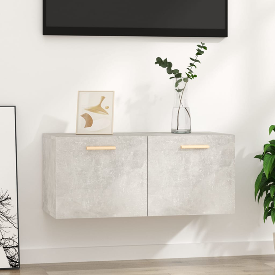 vidaXL Seinäkaappi betoninharmaa 80x35x36,5 cm tekninen puu