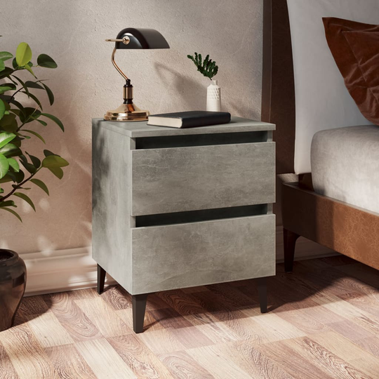 vidaXL Yöpöydät 2 kpl betoninharmaa 40x35x50 cm lastulevy