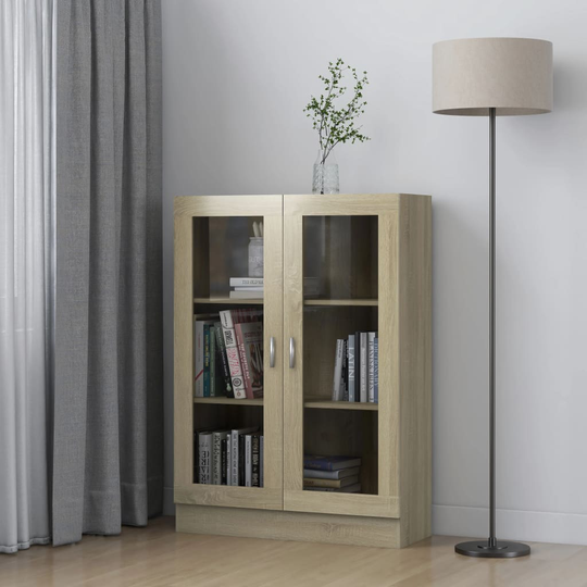 vidaXL Vitriinikaappi Sonoma-tammi 82,5x30,5x115 cm lastulevy