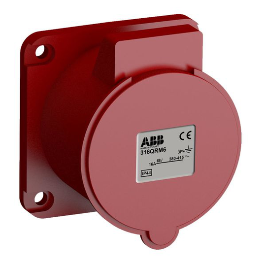 ABB 2CMA102307R1000 Paneelin ulostulo pikaliitettävä, tärinänkestävä Suora, 4-napainen, 16 A, 56x56 mm