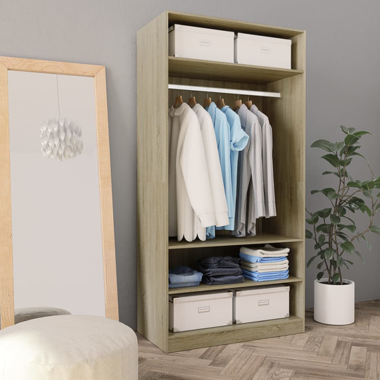 vidaXL Vaatekaappi Sonoma-tammi 100x50x200 cm lastulevy