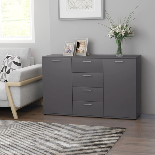 vidaXL Senkki harmaa 120x35,5x75 cm lastulevy