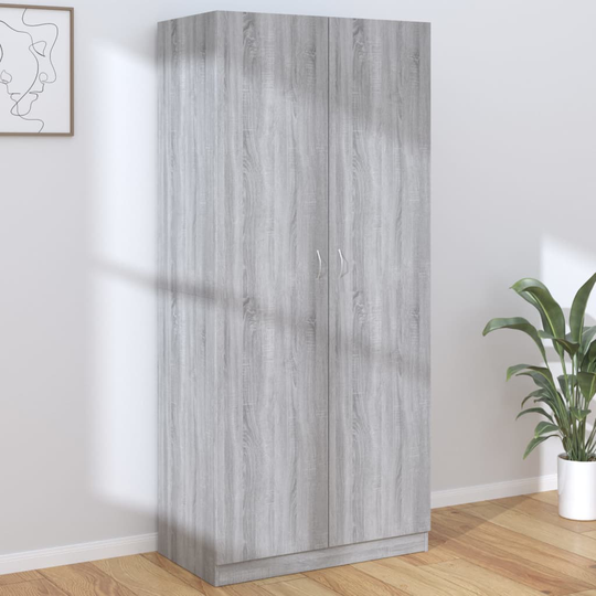 vidaXL Vaatekaappi harmaa Sonoma 90x52x200 cm tekninen puu