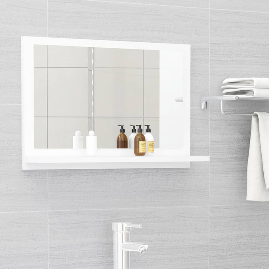 804562 vidaXL Bathroom Mirror White 60x10,5x37 cm Engineered Wood