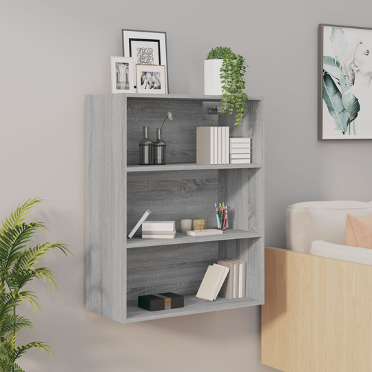vidaXL Riippuva seinäkaappi harmaa Sonoma 69,5x32,5x90 cm