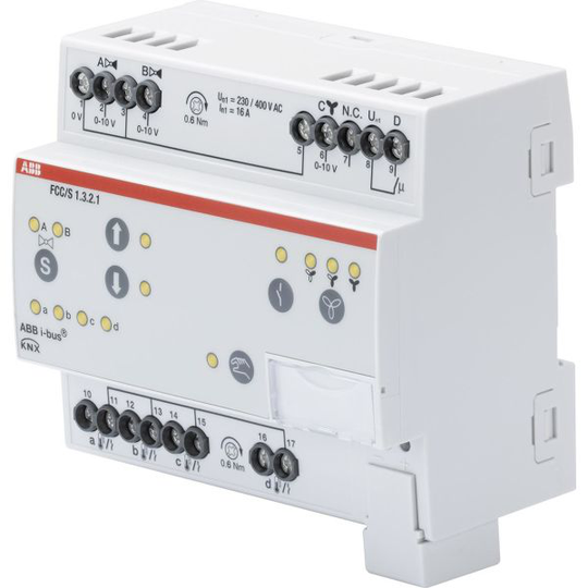 ABB 2CDG110215R0011 Puhallinkonvektorisäädin 0–10 V 2 x 0–10 V:n moottoriventtiili Manuaalinen kytkin: Kyllä