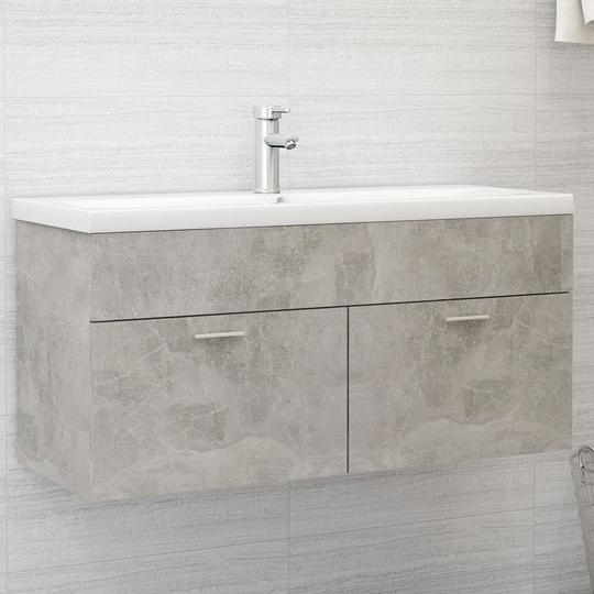 vidaXL Allaskaappi betoninharmaa 100x38,5x46 cm lastulevy