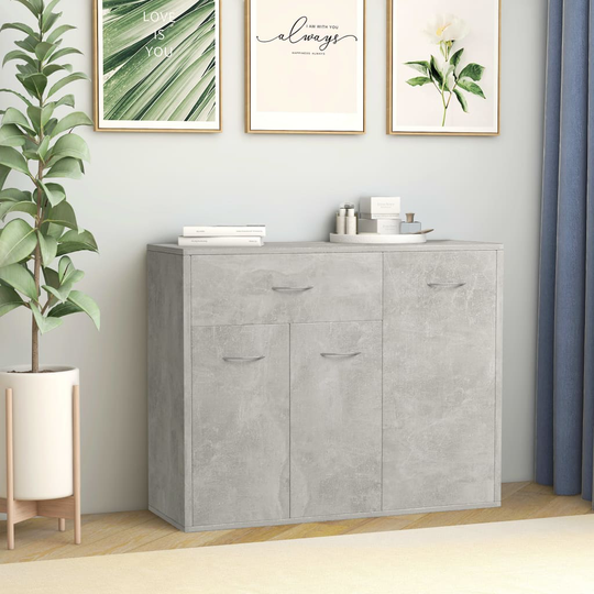 vidaXL Senkki betoninharmaa 88x30x70 cm lastulevy