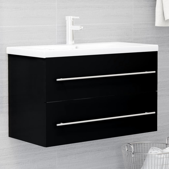 vidaXL Allaskaappi musta 80x38,5x48 cm lastulevy
