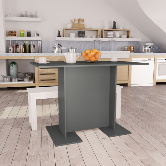 vidaXL Ruokapöytä harmaa 110x60x75 cm lastulevy