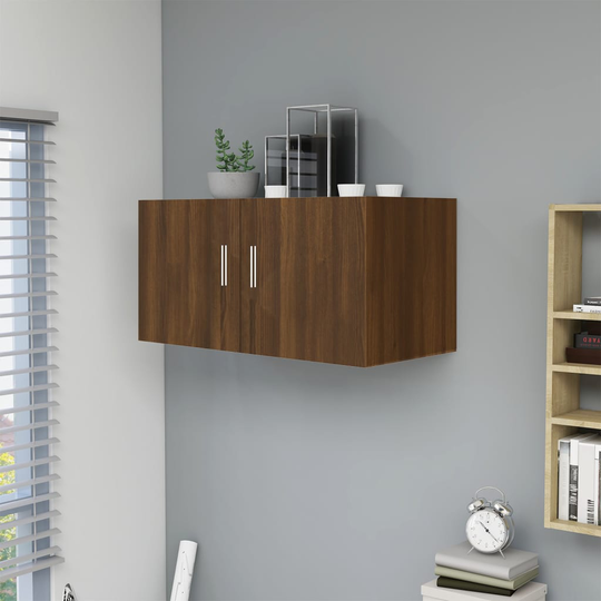 vidaXL Seinäkiinnitettävä kaappi ruskea tammi 80x39x40 cm tekninen puu