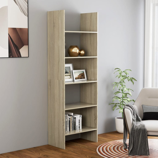vidaXL Kirjahylly Sonoma-tammi 60x35x180 cm lastulevy