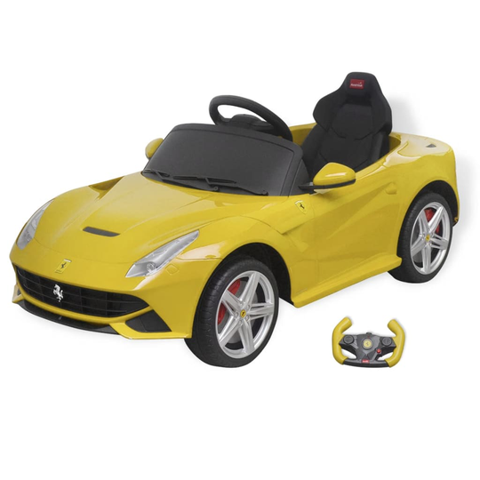 vidaXL Ajettava Leluauto "Ferrari F12" Keltainen 6V kauko-ohjauksella