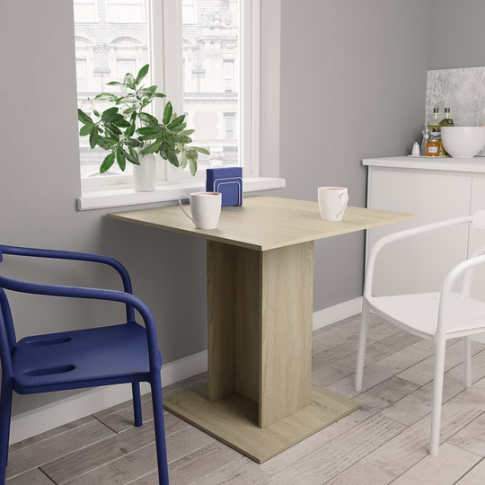vidaXL Ruokapöytä Sonoma-tammi 80x80x75 cm lastulevy