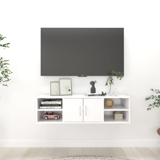 vidaXL Seinähylly valkoinen 102x30x29 cm lastulevy